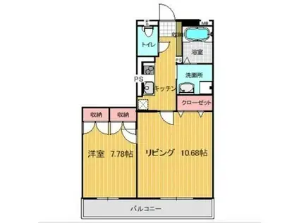 ラウンド ヒル(1LDK/2階)の間取り写真