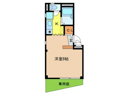 クレセントコート愛(1K/1階)の間取り写真