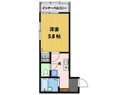 ピネイト南山手(1K/1階)の間取り写真