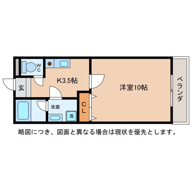 メゾンドソレイユ(1K/1階)の間取り写真