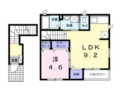 メゾン元町(1LDK/2階)の間取り写真