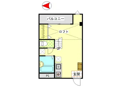 クレスト ウッド(ワンルーム/2階)の間取り写真