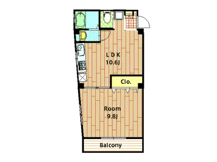 ピュア・ダイジン(1LDK/2階)の間取り写真
