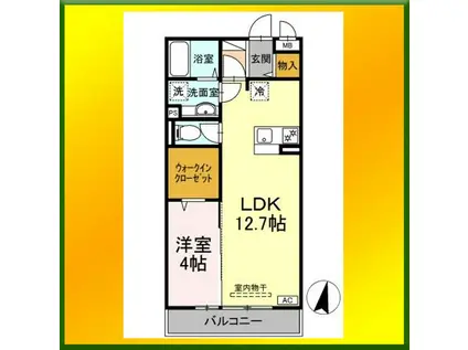 トレビナ保谷(1LDK/2階)の間取り写真