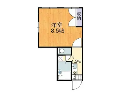 フローラ芥子(1K/1階)の間取り写真