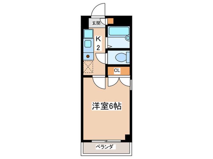 フォアウインズ(1K/2階)の間取り写真