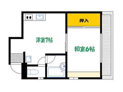 米倉ビル(1DK/3階)の間取り写真