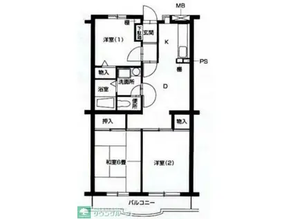 りぶいんしらゆり星(3DK/1階)の間取り写真