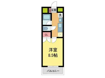 ラ・スリーズクレハ(1K/4階)の間取り写真