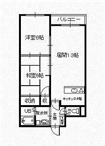 フロンティアS26(2LDK/3階)の間取り写真
