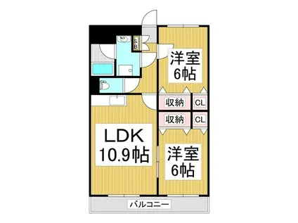 サンヴェルジュ(2LDK/4階)の間取り写真