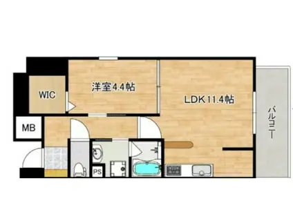 ロイジェント玉川(1LDK/8階)の間取り写真