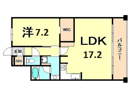 キャッスルプラザ西宮(1LDK/7階)の間取り写真