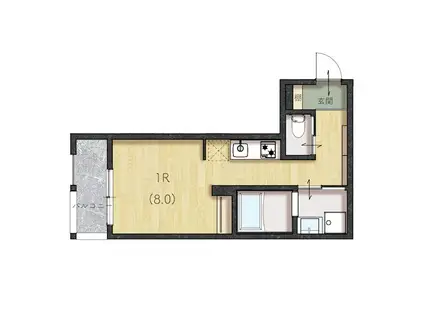 リユニオン三条(ワンルーム/1階)の間取り写真