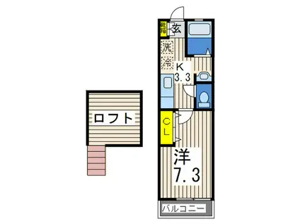 イーグルハイム(1K/2階)の間取り写真