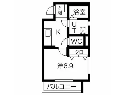 エルピスI(1K/3階)の間取り写真