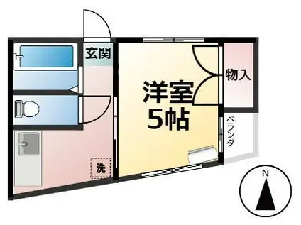 砂原ハイツ(1K/1階)の間取り写真