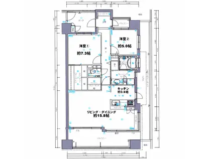 サーパス麓山(2LDK/1階)の間取り写真