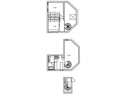 BARK LANE EBISU バークレーン恵比寿(2LDK/2階)の間取り写真