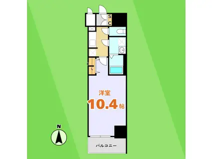 S-RESIDENCE岐阜駅(1K/9階)の間取り写真