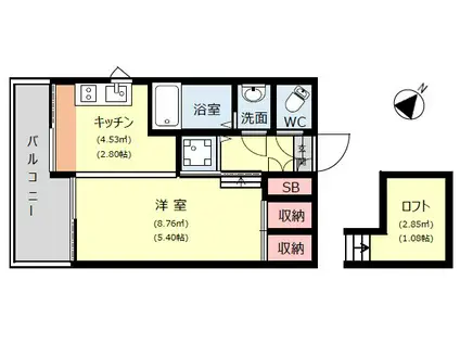 ソフィア高宮B館(ワンルーム/11階)の間取り写真