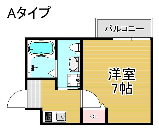 WING住之江(1K/3階)の間取り写真