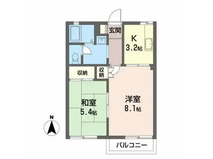 ピュアハイムA(2K/2階)の間取り写真