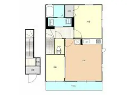 ハイム・ソレアード(2LDK/2階)の間取り写真