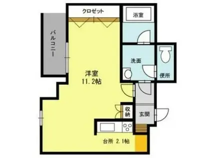 ノンナ ミーア(1K/4階)の間取り写真