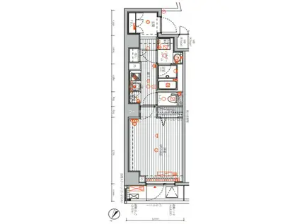 メインステージ千代田岩本町コモデ(1K/6階)の間取り写真