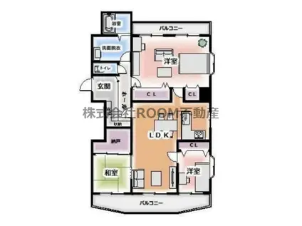 エスポワール都城II(3LDK/9階)の間取り写真