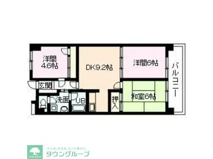 第2上井草パールマンション(1LDK/1階)の間取り写真