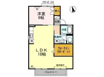 セジュール白山(1LDK/1階)の間取り写真