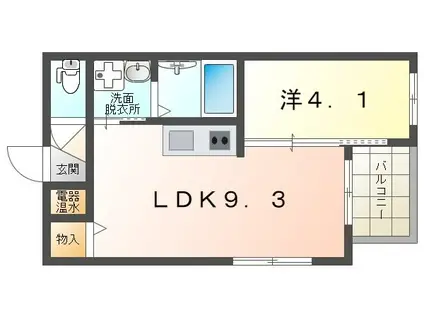 F ASECIA AELLO(1LDK/1階)の間取り写真