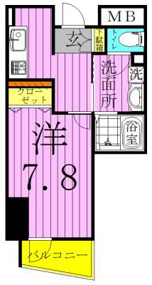 ロイヤルKJ(1K/13階)の間取り写真