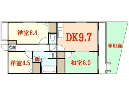 ノネット東野(3DK/1階)の間取り写真