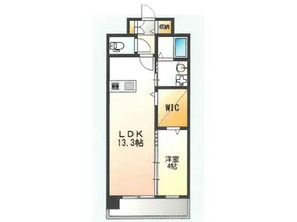 インクレイス門司(1LDK/4階)の間取り写真