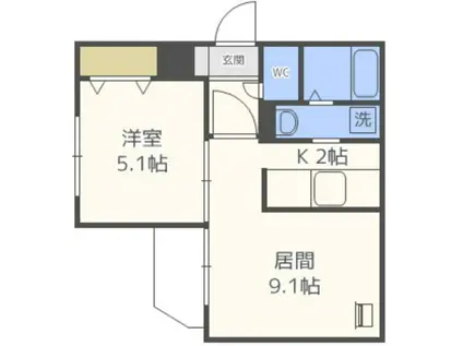 ピュア・M豊平(1LDK/1階)の間取り写真