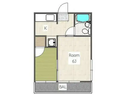 第二大津加荘(2K/2階)の間取り写真