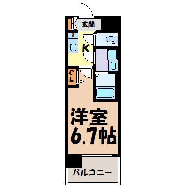 S-RESIDENCE上前津(1K/3階)の間取り写真