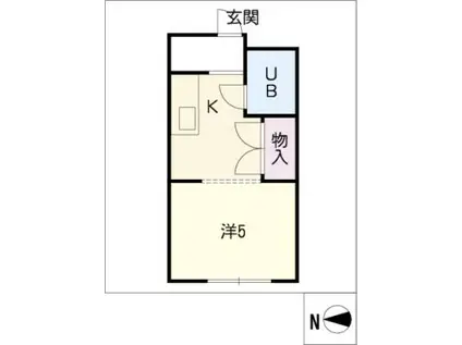 IY水瀬II(1K/1階)の間取り写真