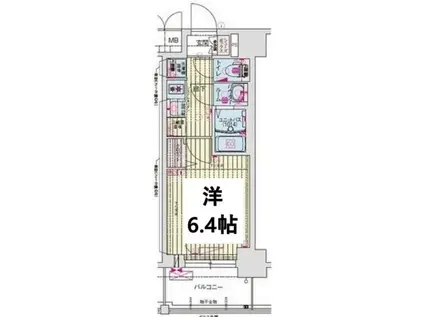 プレサンス名古屋菊井セルカ(1K/3階)の間取り写真