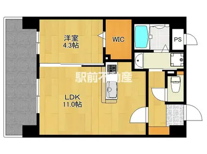 ナウ ヴィレッジ松島II(1LDK/7階)の間取り写真