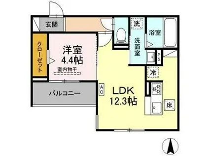 FLEGLEY(1LDK/3階)の間取り写真