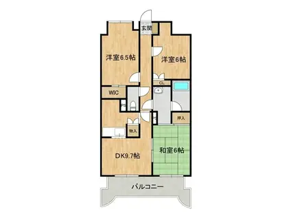 グランスクエア赤塚(3DK/4階)の間取り写真