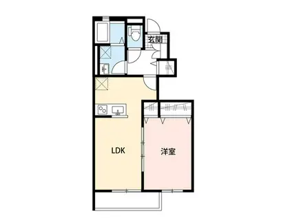 CLAIR YUZU(1LDK/1階)の間取り写真