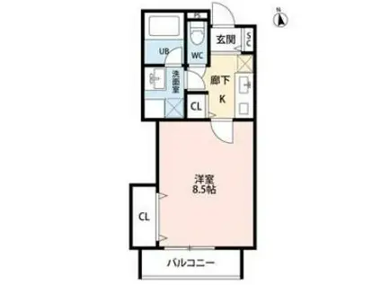 Tーレジデンス(1K/1階)の間取り写真