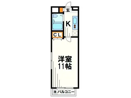 セントラル烏山 -当店専任物件-(1K/3階)の間取り写真