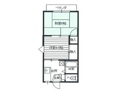 ビューテラスMOTOKI(2K/2階)の間取り写真