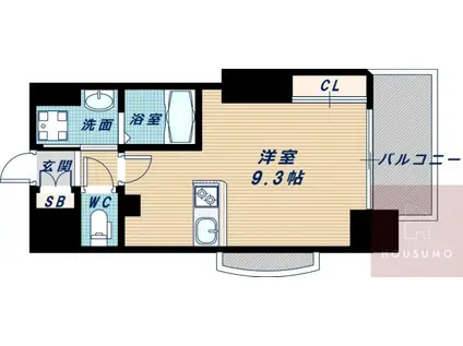LUXE新大阪IV(ワンルーム/13階)の間取り写真